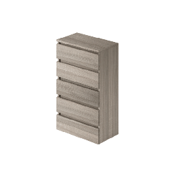 [A10119] Cassettone olmo in legno nobilitato con 5 cassetti H.127x75x40 cm