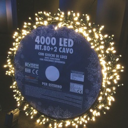 [1932402] Catena luminosa 4000 Led colore bianco freddo 8 funzioni con giochi di luce per esterno 80 metri Euronatale
