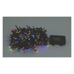 [19977519] Catena luminosa di Natale a batteria con 60 LED bianco caldo, lunga 410cm con 50cm di prolunga, 2W di potenza e 8 diverse funzioni di illuminazione.