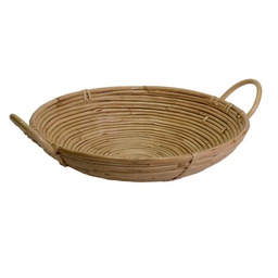 [V2317730000] Cesta giunco naturale con manici tondo cmø30xh7x30