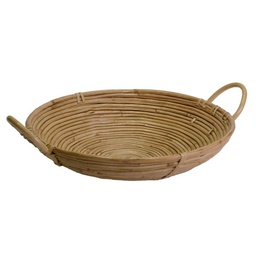 [V2317720000] Cesta giunco naturale con manici tondo cmø35xh8x35