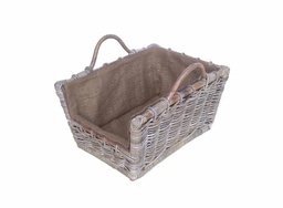 [V4710390000] Cesta portalegna cloe svasato 2m c/fodera juta cm 52x38h26/36