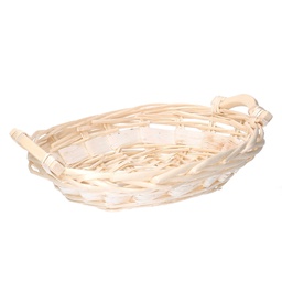[V9381140000] Cesta vimini bianco noce rettangolare cm48-52x36h13