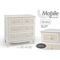 [GIC760716] Como bianco beige vienna shabby cm 80 x 40 x 80 h