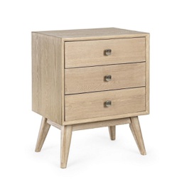 [B0745833] Comodino 3 cassetti Alannis in legno nobilitato 48x35x66h cm