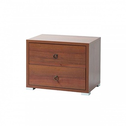 [A10033] Comodino Noce Antico 2 cassetti in legno nobilitato 36x52xH 43
