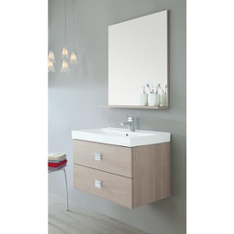[BR606059] Composizione Bagno a sospensione due cassetti Rovere Chiaro 75x47x h51 cm