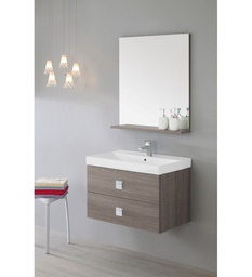 [BR606060] Composizione Bagno a sospensione due cassetti Rovere Scuro 75x47x h51 cm