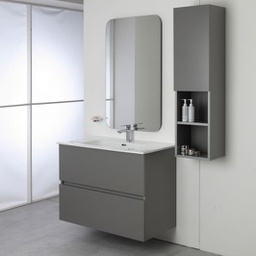 [BR803001] Composizione Bagno due cassetti Grigio Pastello  90x47x h60 cm