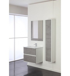 [BR801007] Composizione Bagno due cassetti Linea Fabula Bianco Cemento 60x47x h57cm