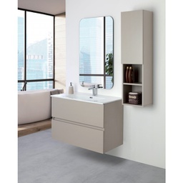 [BR803002] Composizione Bagno due cassetti Tortora Linea Pastello  90x47x h60 cm
