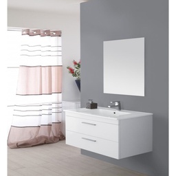 [BR799005] Composizione bagno a sospensione Bianco due cassetti 81x47,5x h51 cm