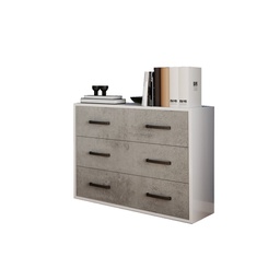 [AZ896438] Comò da camera con 3 cassetti Cemento in legno nobilitato cm 91x45xh81