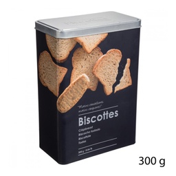 [19921581] Contenitore per fette biscottate in ferro con rilievo Nero 300g 18x10x h24,5 cm