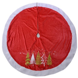 [V6165020000] Copribase albero tessuto con alberi rosso cmø120