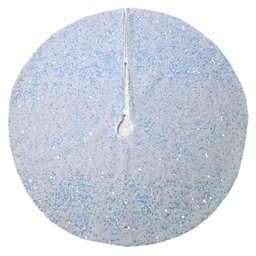 [V6165040000] Copribase albero tessuto con pailette argento cm ø90