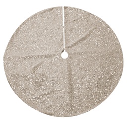 [V6165050000] Copribase albero tessuto con pailette champagne cm ø90