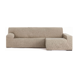 [FZ99206] Copridivano Troya elastico penisola destra beige bracciolo lungo 250/310