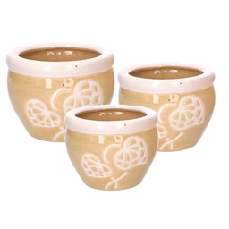 [V5834870000] Coprivaso ceramica 1-3 crema bordo bianco cmø30h21