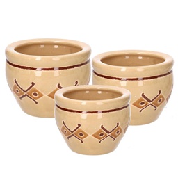[V5804910000] Coprivaso ceramica 1-3 crema c/rombi cmø30h21