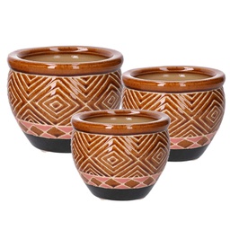 [V5825570000] Coprivaso ceramica 1-3 greca scuro cmø30h21