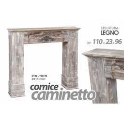 [GIC722158] Cornice camino shabby anticato legno cm 110 x 23 x 96 h