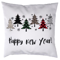 [V6167560000] Cuscino tessuto con scritte bianco cm43x43h12