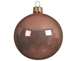 [19625702] Box Da 6 Decorazione Albero Di Natale Pallina In Vetro  Bronzo Lucido Cm 6