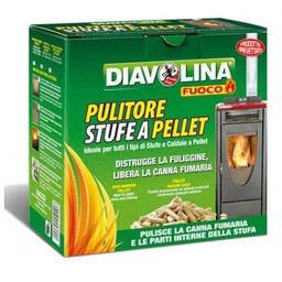[19630897] Diavolina Pellet Spazzacamino Stufe Caldaie Distrugge Fuliggine Canna Fumaria 1,5Kg
