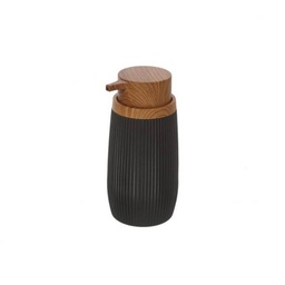 [20009718] Dispenser Sapone Serie London Nero E Legno Marrone