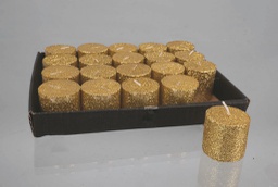 [19977453] Display Candela Cilindro Cm.4X4 Oro Glitter decorazione di Natale