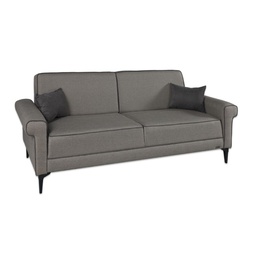 [EFFEZ93969] Divano letto Silvera 3 posti tessuto spigato grigio marrone EFFEZ