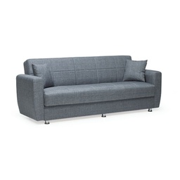 [FZ94865] Divano letto Tre posti con Contenitore ROTTERDAM in tessuto Grigio 228x90x h89 cm