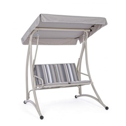 [19905156] Dondolo in acciaio due posti Avorio GRELY 145x120x h185 cm iperbriko
