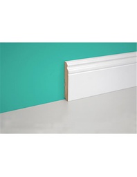 [20038216] Elegante battiscopa in stile barocco, realizzato in MDF bianco, dalle dimensioni di 18x100 mm e altezza di 2250 mm, prodotto dal rinomato marchio Pircher.