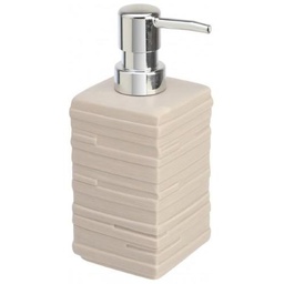 [FER798053] Elegante dispenser di sapone liquido per bagno in ceramica Beige dal design moderno: modello Brik.