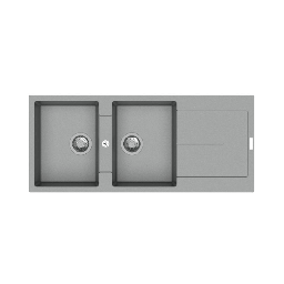 [EFFEZ98996] Enigma D200 lavello 2 vasche e gocciolatoio croma EFFEZ