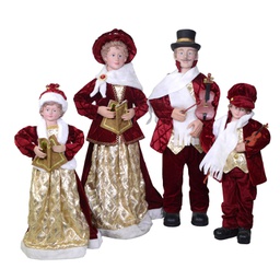 [V6328710000] Famiglia cantori tessuto bordeaux set 4pz cm34x22h95