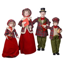 [V6328720000] Famiglia cantori tessuto rosso scozzeseset 4pz cm34x22h95