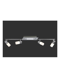 [TRIO821410405] Faretto Clapton 4 Spot Led Cromo E Vetro Bianco L96 cm Trio Lighting
