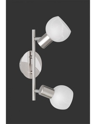 [20009463] Faretto Da Soffitto 2 Led Orientabile Antibes Nichel Trio Lighting