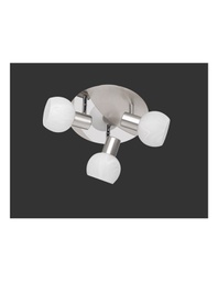 [TRIOR80173007] Faretto Da Soffitto 3xE14 Antibes Nichel E Vetro Bianco Ø22 cm Trio Lighting