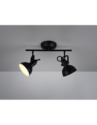 [TRIOR80152032] Faretto Gina Nero Opaco 2 Spot L36 cm Trio Lighting