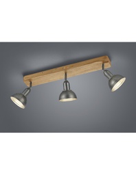 [TRIO803400367] Faretto Industriale Barra 3 Spot Delhi Nichel L58 cm 3xE14 Trio Lighting