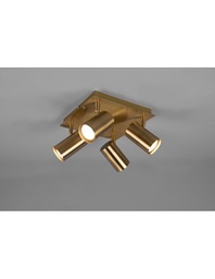 [TRIO802430404] Faretto Marley 4 Spot GU10 Ottone Invecchiato 24x24 cm Trio Lighting