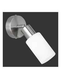 [TRIOR80011007] Faretto Nichel Spot Vetro Bianco Orientabile Mars Ø8 cm Trio Lighting