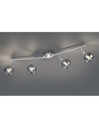 [TRIOR80594006] Faretto Spot Da Soffitto Brest Cromo 4 Vetri Fumé Trio Lighting