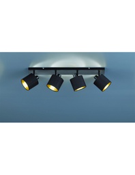 [TRIOR80334079] Faretto Tommy 4xE14 Spot Nero L70 cm Trio Lighting