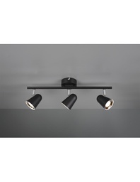 [TRIOR82123132] Faretto Toulouse Nero 3 Spot Led L48 cm Trio Lighting