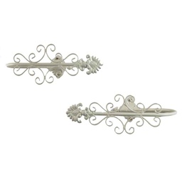 [V6436880000] Fermatenda ferro bianco coppia cm26x10h9,5